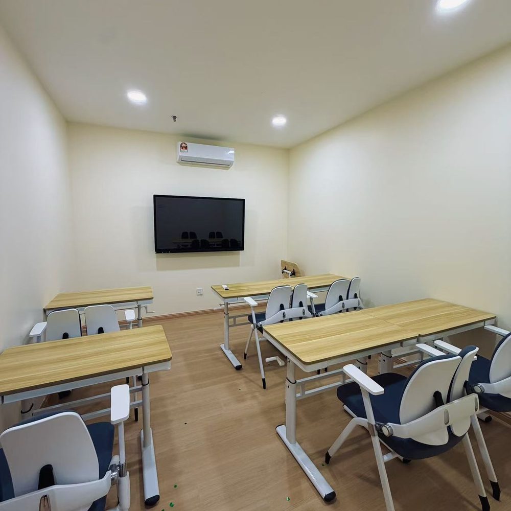 Kids desks classroom